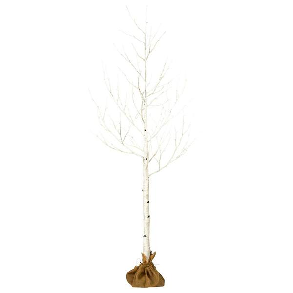8' LED Warm White Artificial Birch Twig Tree