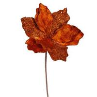 Vickerman 16" Copper Sparkle Amaryllis Pick