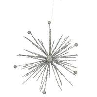 Vickerman 9" Silver Sparkle Starburst Ornament