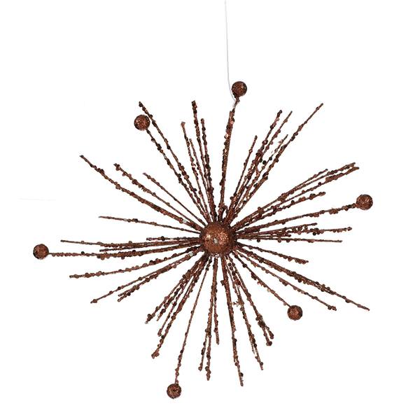 9" Chocolate Sparkle Starburst Ornament