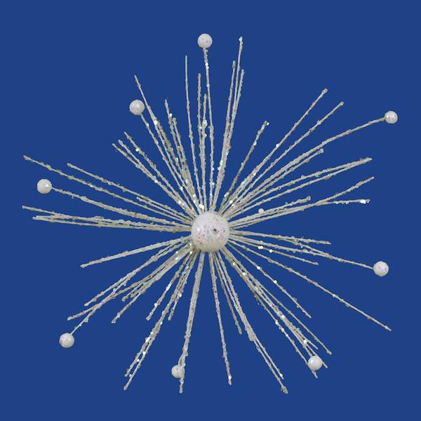 12" White Sparkle Starburst Ornament