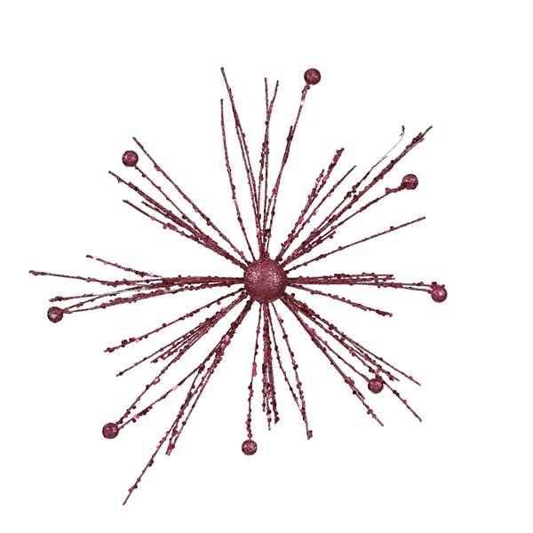 12" Cerise Sparkle Starburst Ornament