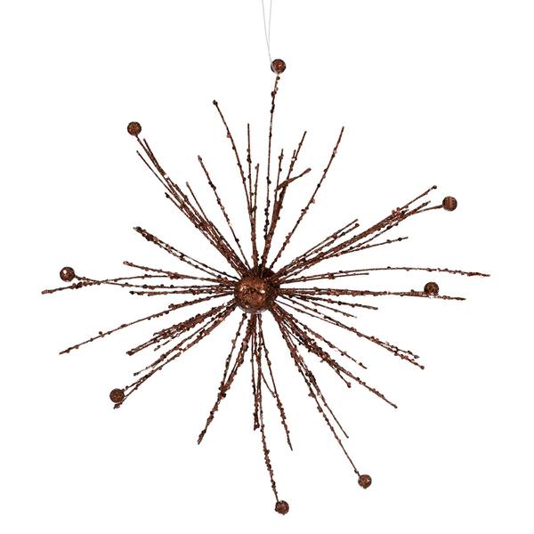 12" Chocolate Sparkle Starburst Ornament