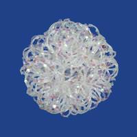 Vickerman 3.5" White Sparkle Curly Ball Ornament