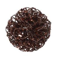 Vickerman 3.5" Chocolate Sparkle Curly Ball Ornament