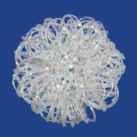 Vickerman 4.75" White Sparkle Curly Ball Ornament