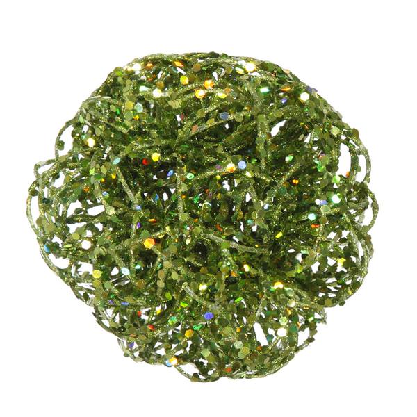 4.75" Light Green Sparkle Curly Ball Ornament