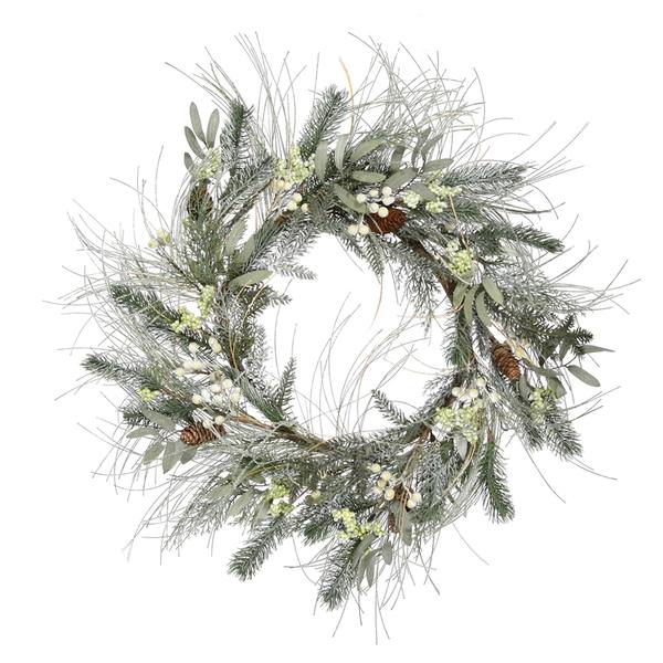 30" Artificial Ice Frost Mixed Berry Pine