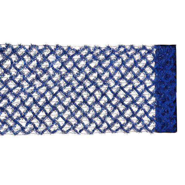 30' x 12" Blue Tinsel Wired Ribbon