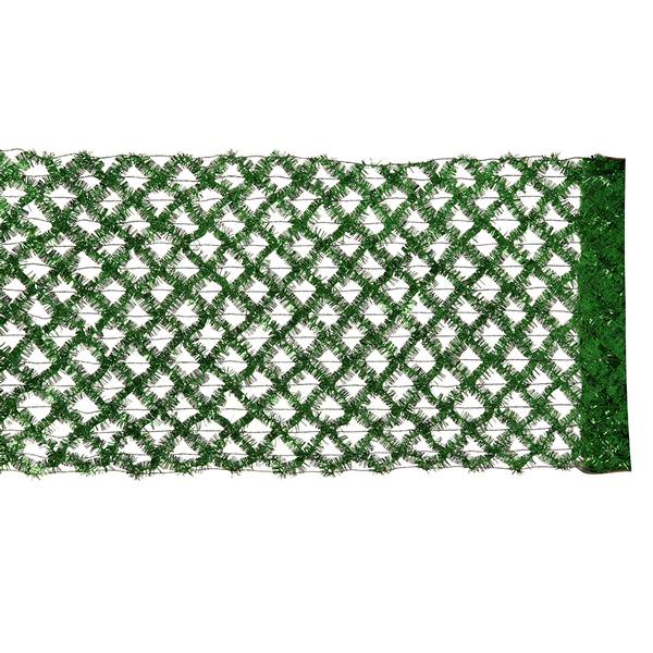 30' x 12" Green Tinsel Wired Ribbon
