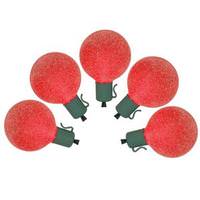 Vickerman 10 Light 10' G50 Candelabra Screw Base Green Wire Red Sugar Battery Operated LED String with 12" Spacing