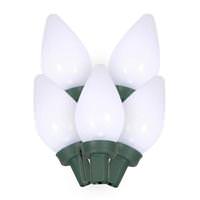 Vickerman 25 Light 16' Green Wire White LED Ceramic C9 String with 8" Spacing
