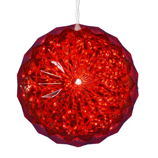 30 Light 6" LED Red Crystal Ball