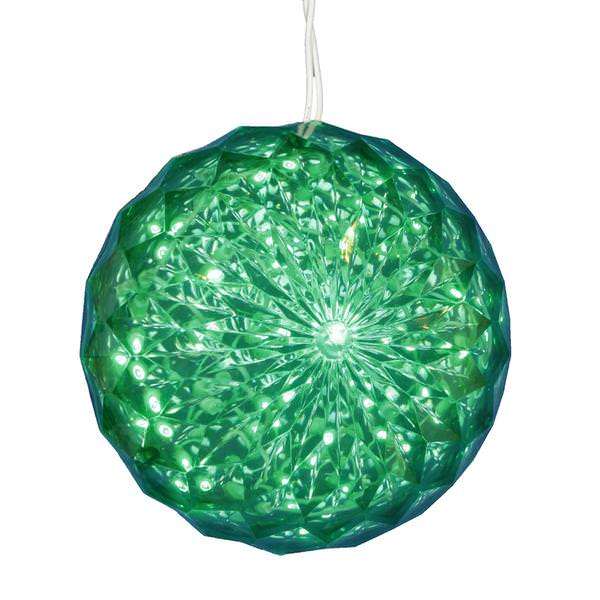 30 Light 6" LED Green Crystal Ball