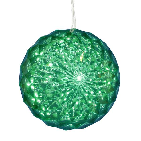 30 Light 6" LED Green Crystal Ball