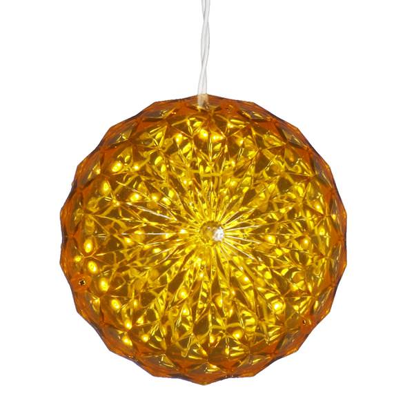 30 Light 6" LED Yellow Crystal Ball