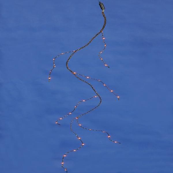 36 Light 4.5' Black Wire Orange Tear Drop Battery Operated LED Micro String