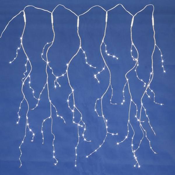 216 Light 4' Silver Wire White Tear Drop LED Micro String