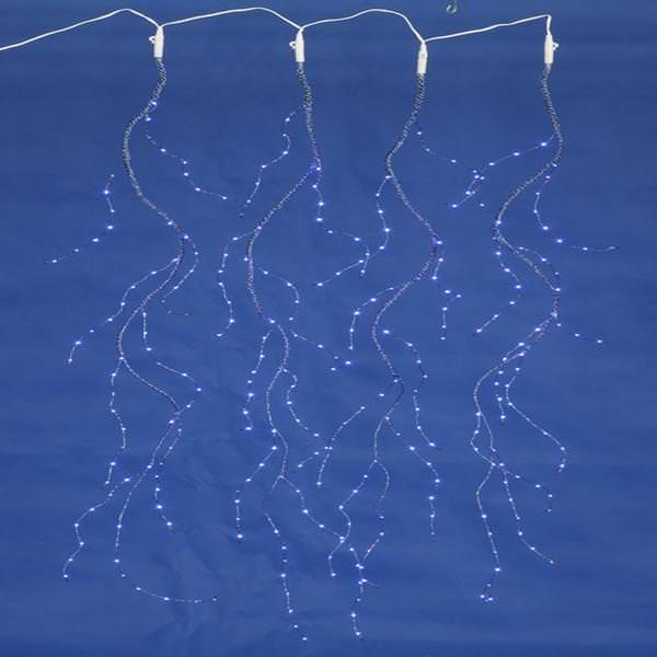 288 Light 2.5' Blue Wire Blue Tear Drop LED Micro String
