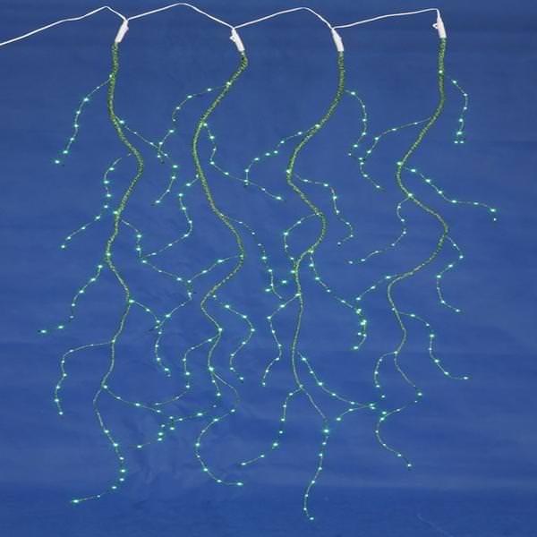 288 Light 2.5' Green Wire Green Tear Drop LED Micro String