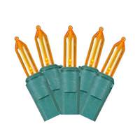 Vickerman 50 Light 23' Green Wire Orange Italian LED Miniature String with 5.5" Spacing
