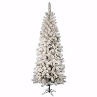 Vickerman 4.5' x 26" Artificial Flocked Pacific Pencil 150 Clear Lights