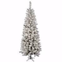 Vickerman 4.5' x 26" Flocked Pacific Pencil 150 Multi-Color Lights