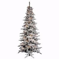 Vickerman 7.5' x 44" Artificial Flocked Utah Pencil 400 Clear / 46 G30 Lights