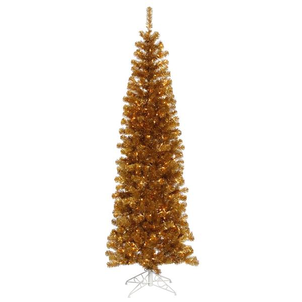 4' x 31" Antique Gold Tinsel 150 Clear DuraLit Miniature Lights