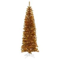 Vickerman 4' x 31" Antique Gold Tinsel 150 Clear DuraLit Miniature Lights
