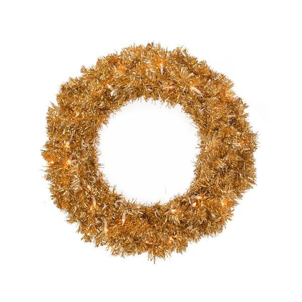 30" Artificial Antique Gold 70 Clear DuraLit Miniature Lights