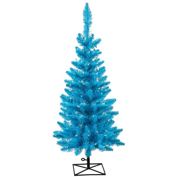 3' x 26" Sky Blue Ashley Spruce 100 Blue and White Lights