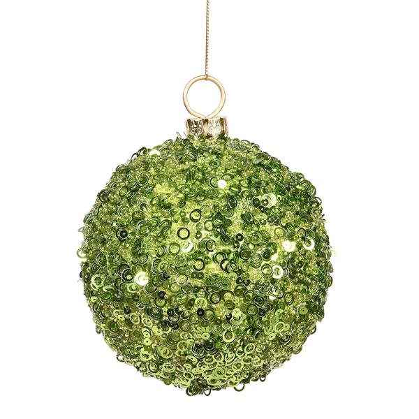 3.5" Lime Sequin Ball Ornament