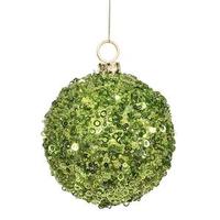 Vickerman 3.5" Lime Sequin Ball Ornament