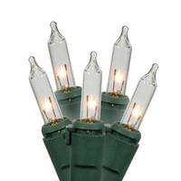 View 50 Light 16' Green Wire Clear Random Twinkle Miniature String with 4" Spacing