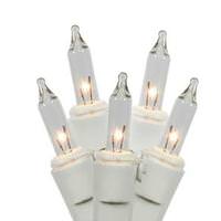View 50 Light 16' White Wire Clear Miniature String with 4" Spacing