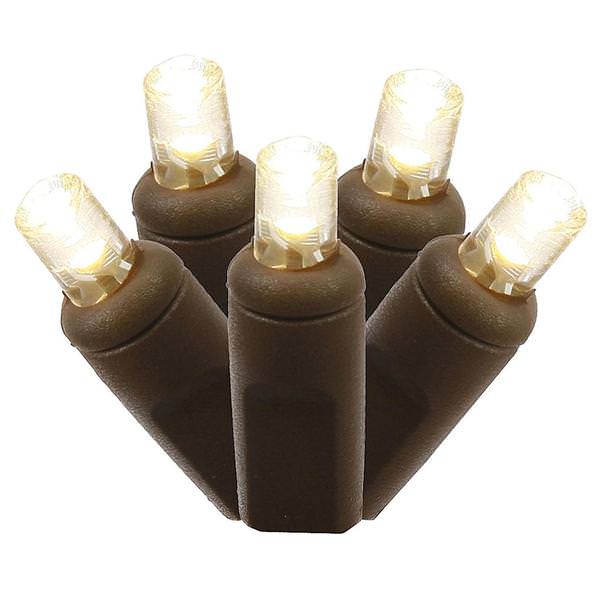 150 Light Brown Wire Warm White 2' x 8' Wide Angle LED Net Light String