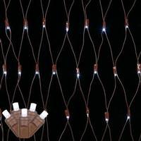 Vickerman 150 Light Brown Wire Cool White 2' x 8' Wide Angle LED Net Light String