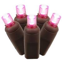 Vickerman 150 Light Brown Wire Pink 2' x 8' Wide Angle LED Net Light String