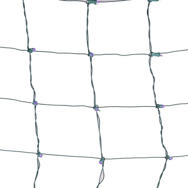 120 Light Green Wire Purple 4' x 6' Wide Angle LED Net Light String
