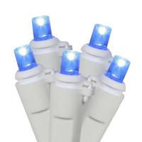 View 50 Light 25' White Wire Blue Wide Angle LED Lights with 6" Spacing
