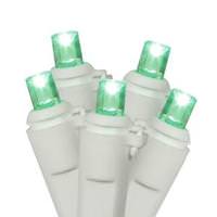 Vickerman 20 Light 9' White Wire Green Wide Angle LED Lights with 5.5" Spacing
