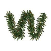 Vickerman 9' x 12" Artificial Camdon Fir Garland 50 Frosted Multi-Color Italian LED Lights