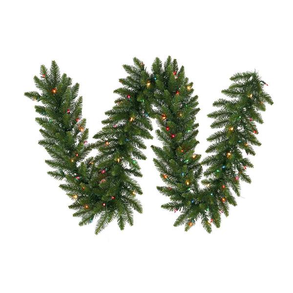 9' x 20" Artificial Camdon Fir Garland 150 Multi-Color Frosted Italian LED Lights
