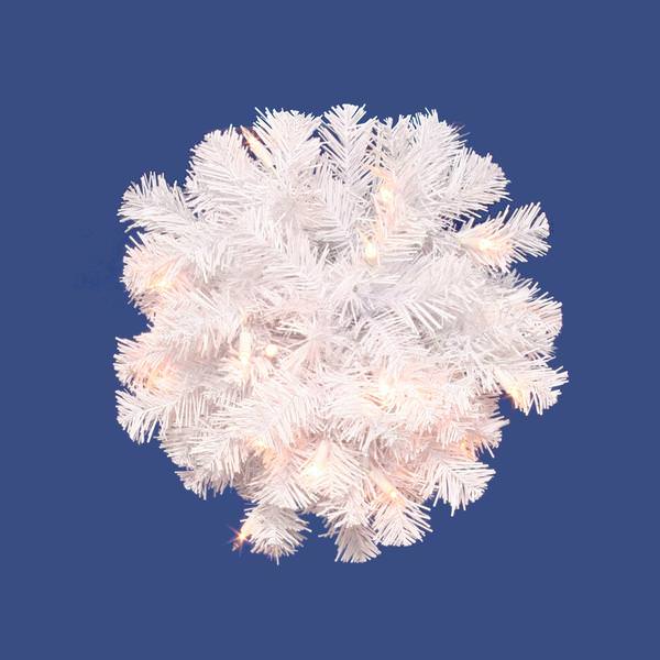 3' x 24" Crystal White Spruce 50 Multi-Color Lights