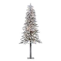 Vickerman 6' x 33" Artificial Flocked Alpine 200 Clear Lights