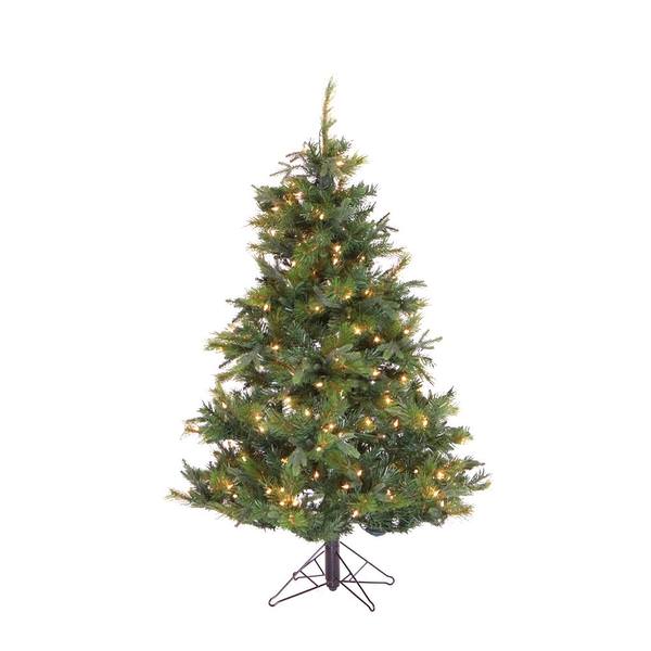 4.5' x 40" Artificial Glacier Mixed Pine 200 Clear Lights