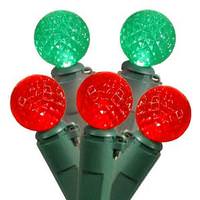Vickerman 50 Light 17' Green Wire Red / Green G12 Berry LED Miniature String with 4" Spacing