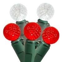 Vickerman 50 Light 17' Green Wire Red / White G12 Berry LED Miniature String with 4" Spacing