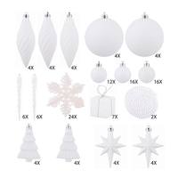 Vickerman 125 Piece White Iridescent Assorted Ornament Set
